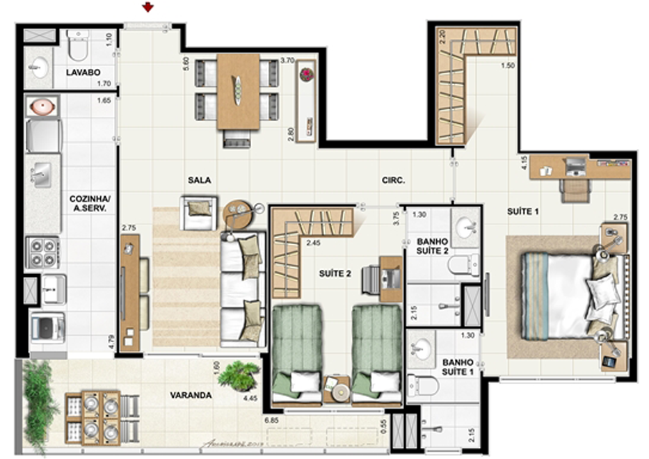 2Q - 80M²